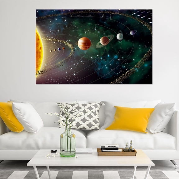 Velto Solar System Wall Hangings, View Art Canvas, Modern Wall Hangings, Planets Art, Wedding Gift Canvas, 12x18 UNFRAMED