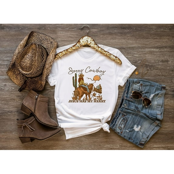 Velto Sorry Cowboy Jesus Graphic Tee: Western Christian Cowgirl Shirt All Size S-5XL