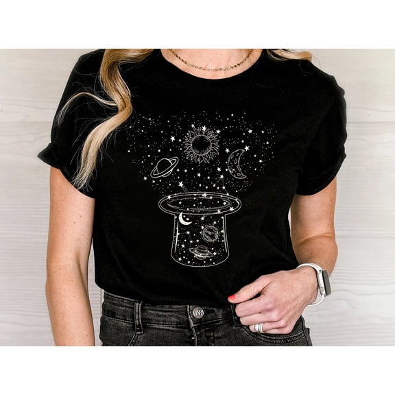 Velto Space Shirt, Star T shirt, Astronomy Shirt, Outdoors Shirt, Crescent Moon, Milky Way, Star Unisex Shirt,Constellation Tshirt,Star Tee All Size S-5XL