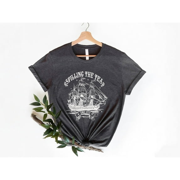 Velto Spilling The Tea Graphic Tshirt History Inspired Classroom Outfit Teacher Appreciation Casual Wear Fullsize S-5XL Shirt