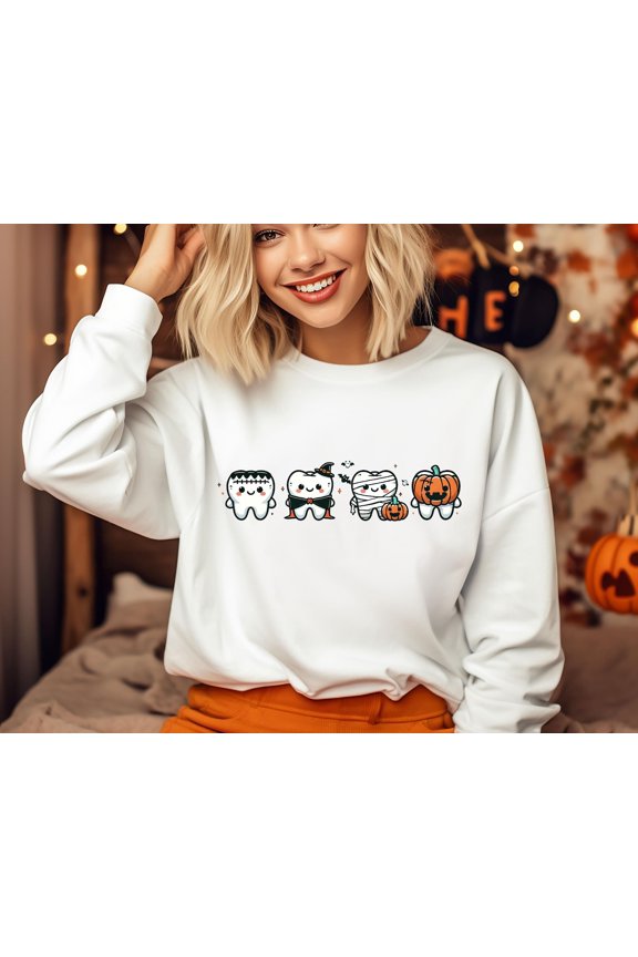 Spooky Dentist Sweatshirt, Dentist Happy Holiday Sweater ,Dental Assistant Sweater,Spooky Tooth Crewneck ,Dentist Happy Holiday Gift,Dentist Sweater All Size S-5XL