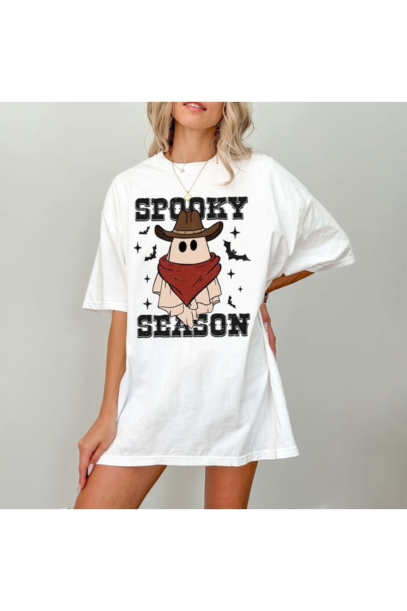 Spooky Season Ghost Cowboy T-Shirt: Happy Holiday Tee All Size S-5XL