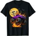 thumbnail image 1 of Velto Spooky Skeleton Riding Monster Truck Costumes Boy T-Shirt All Size S-5XL, 1 of 5