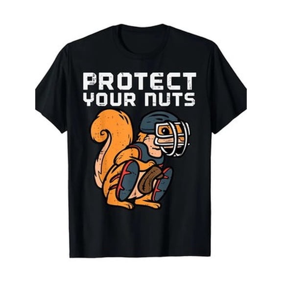 Velto Squirrel Baseball Catcher Protect Your Nut Boy Men's T-shirt - 220g All Size S-5XL