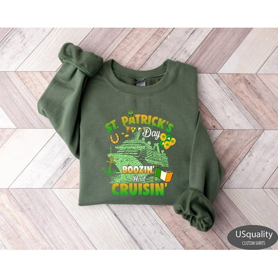 Velto St. Patricks Cruise Cruising And Boozing Sweatshirt, Cruise Squad Sweatshirt, St Patrick's Cruising, St Paddys Day, Shenanigans Sweatshirt All Size S-5XL