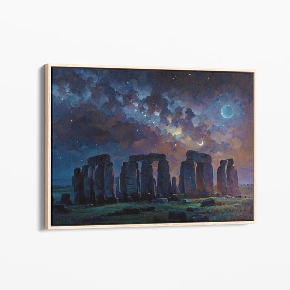 Velto Stonehenge Rocks Inspired English Vintage Artwork Canvas Print, High-Quality Matte Wall Art Canvas, Landscape Home Decor Sre1 Canvas, 8x12 UNFRAMED