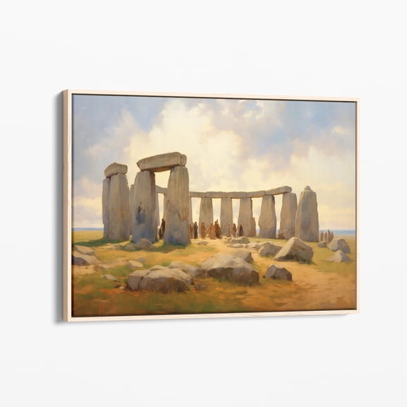Velto Stonehenge Rocks Inspired English Vintage Artwork Canvas Print, High-Quality Matte Wall Art Canvas, Landscape Home Decor Sre2 Canvas, 16x24 UNFRAMED