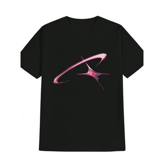 Velto Summer Style Men's Casual Graphic T-Shirt | Black with Pink Abstract Print, Roun All Size S-5XL