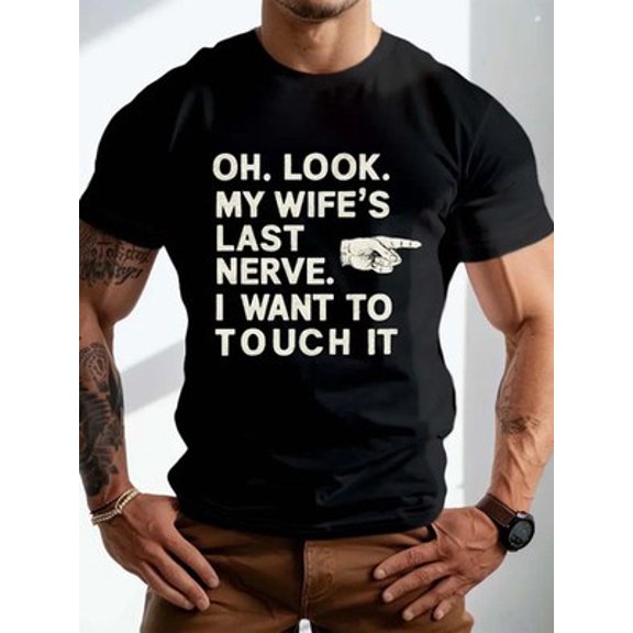 Velto Summer T-Shirt for r Men Featuring a Graphic Print That Says 'OH LOOK MY WI All Size S-5XL