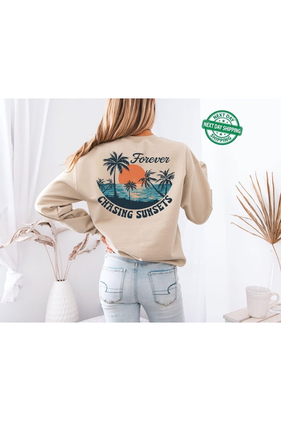 Sunset Sweatshirt - Beach Sweater - Beach s - Oversized Beachy Crewneck - Coconut Girl Surf - Beach Sweatshirt All Size S-3XL