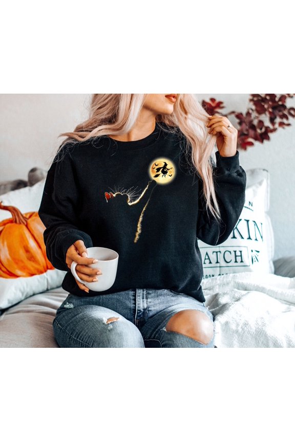 Sweatshirt, Cat Sweatshirt, Cat Lover Shirt, Sweater, Cat Shirt, Black Cat Shirt, Spooky Season, cat sweat All Size S-5XL