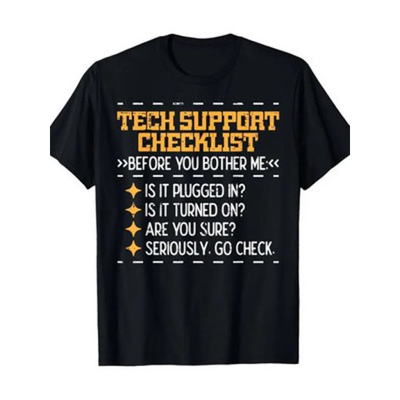 Velto Tech Support Checklist IT Computer Helpdesk Men T-Shirt All Size S-5XL