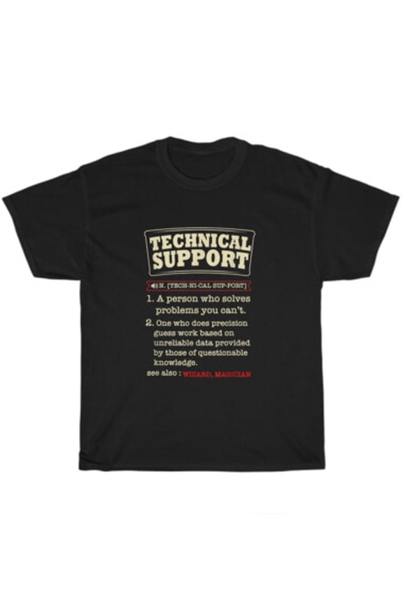 Tech Support Definition Computer Nerd Geek Programmer T-Shirt Unisex Gift All Size S-5XL