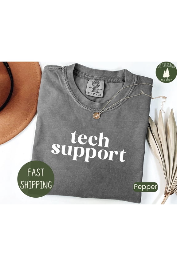 Tech Support T-shirt, IT Inspired Apparel for Dad and Husband, Sys Admin Outfit, Geek Style Everyday Technical Clothing, Full Size S-5XL