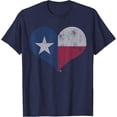 thumbnail image 1 of Velto Texas Flag Heart Design Distressed T-Shirt All Size S-5XL, 1 of 5