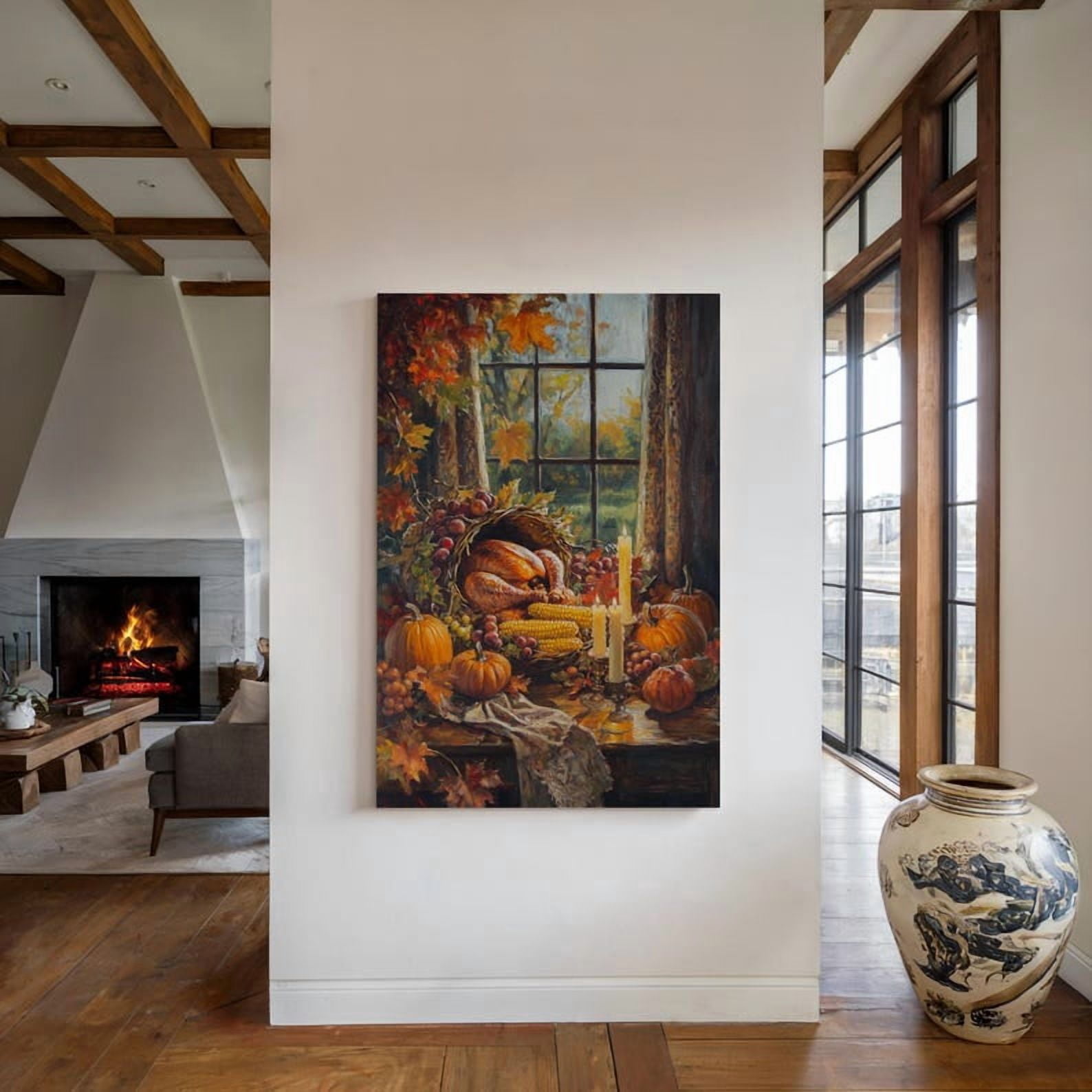 Fall Drawing Corn Velto Thanksgiving Harvest Rustic Fall Table Scene With Pumpkins Corn ...