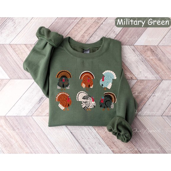 Velto Thanksgiving Turkey Sweatshirt, Thanksgicing Shirt, Cute Fall Sweater, Turkey Thanksgiving Shirt, Thanksgiving Sweater, Fall Gifts All Size S-3XL