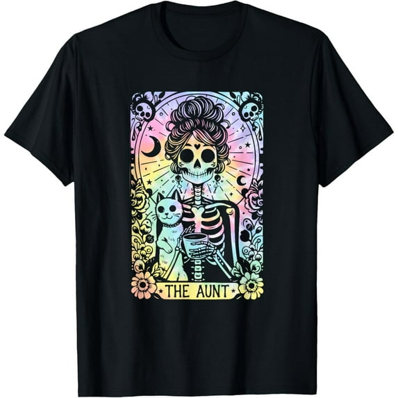 Velto The Aunt Tarot Tie Dye Skeleton Best Aunt Mother's Day T-Shirt All Size S-5XL