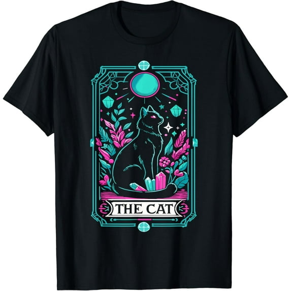 Velto The Cat Tarot Card Witch Mystical Black Cat Lovers T-Shirt All Size S-5XL