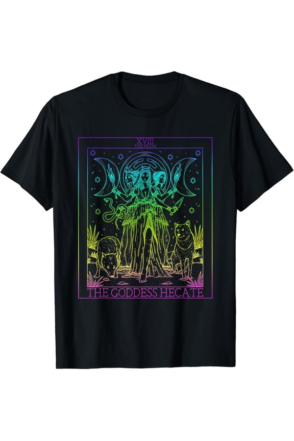 The Goddess Hecate Tarot Card Triple Moon Witch Hekate Wheel T-Shirt All Size S-5XL