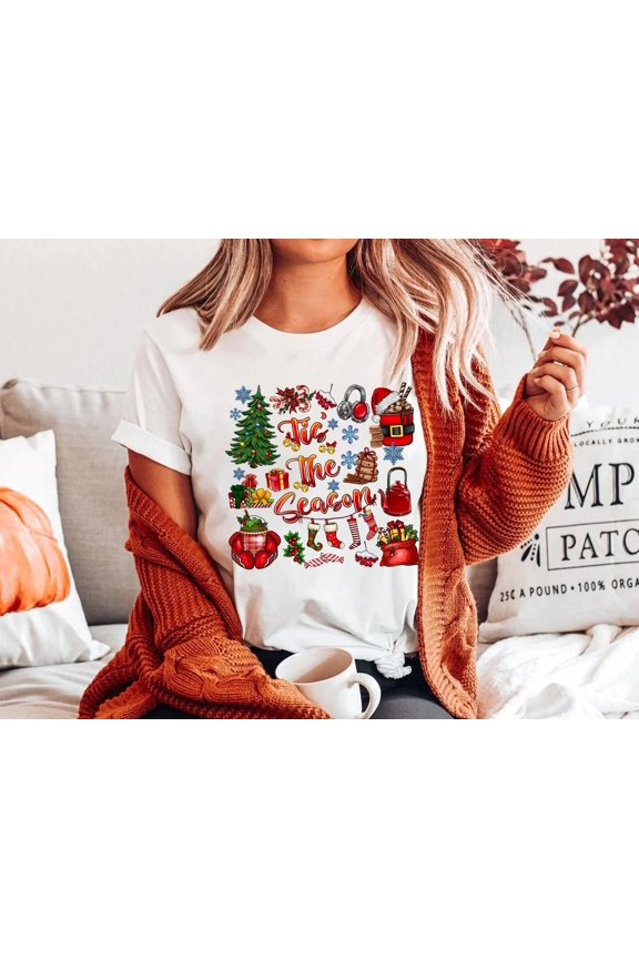 Tis The Season Happy Holiday T-shirt, Cute Happy Holiday Tee, Happy Holiday Tee, Holiday Apparel, Happy Holiday , Holiday Tee, Xmas T-shirt All Size S-5XL