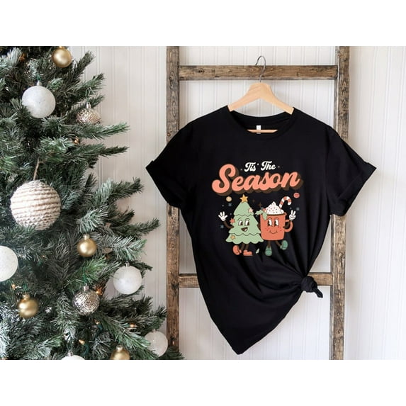 Velto Tis The Season Happy Holiday T-shirt, Cute Happy Holiday Tee, Happy Holiday Tee, Holiday Apparel, Retro Happy Holiday Shirt, Cute Happy Holiday Shirt, Xmas Tees All Size S-5XL