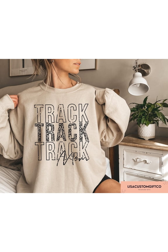 Track Mom Retro Game Day Athletic Runner Mother’s Day Gift Sweatshirt Full size S-5XL