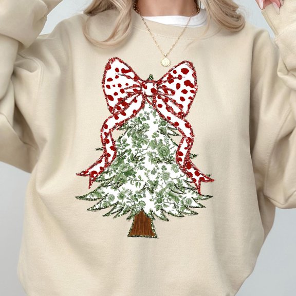 Velto Tree Bow Shirt, For Women, Toile Tree Tshirt, Coquette Sweater, GiftFull Size S-3XL