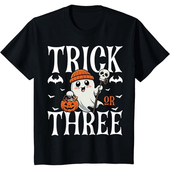 Velto Trick or Three Spooky Pumpkin 3rd Birthday T-Shirt All Size S-5XL