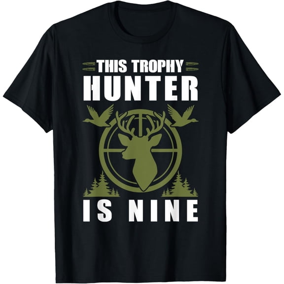 Velto Trophy Hunter Is 9 Years Old Birthday 9th Birthday Squad T-Shirt All Size S-5XL