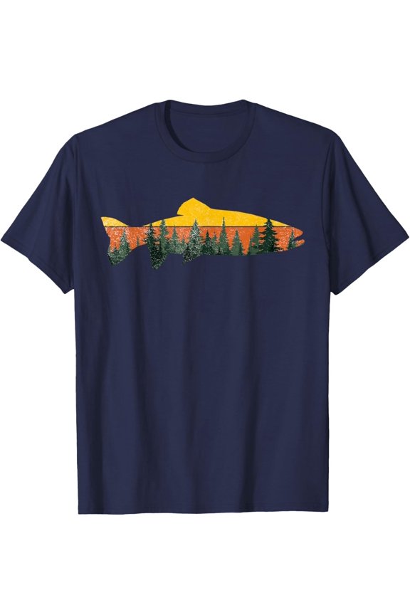 Trout Fly Fishing Outdoor Forest Nature Wildlife Fisherman T-Shirt All Size S-5XL
