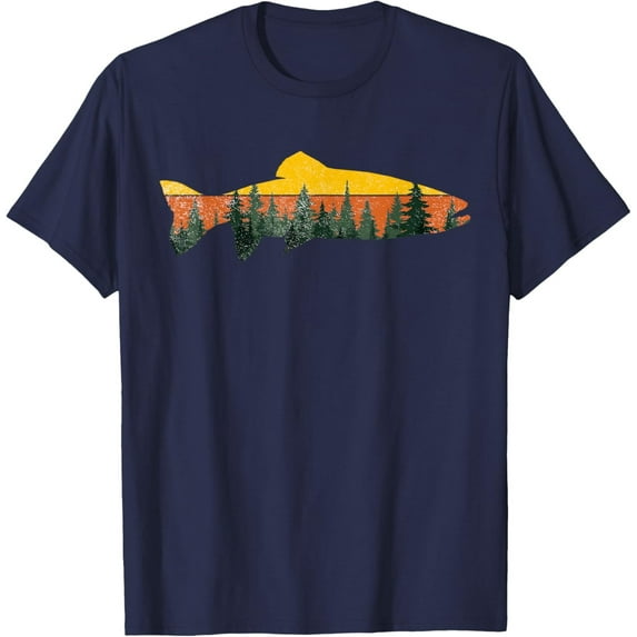 Velto Trout Fly Fishing Outdoor Forest Nature Wildlife Fisherman T-Shirt All Size S-5XL