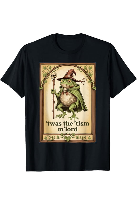 Twas the 'Tism M'Lord Wizard Frog Autism T-Shirt All Size S-5XL
