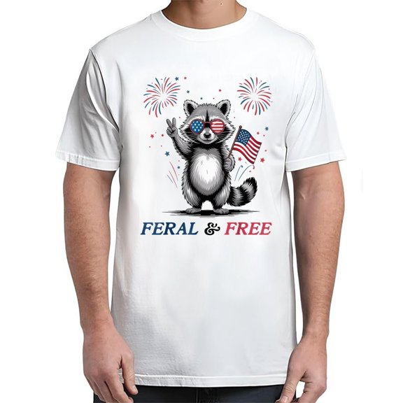 Velto USA Feral But Free 4th Of July T-Shirt for Men & Women All Size S-5XL