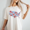 thumbnail image 1 of Velto USA Map T-shirt: Red White Blue Bows, 4th of July Tee All Size S-5XL, 1 of 5