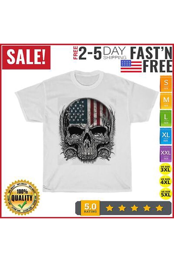 USA Military American Skull Flag Vintage T Shirt Men Fashion 2023 Women T Shirt All Size S-5XL