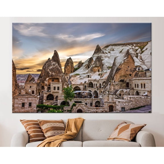 Velto Urgup Canvas Art, Turkish Artwork, View Artwork, Travel Art Canvas, Goreme Wall Decor, Turkey Wall Decor, Winter Wall Art Canvas, 16x24 UNFRAMED