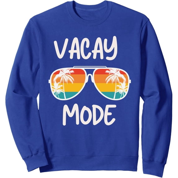 Velto Vacation Summer Sunglasses and Palm Trees Vacay Mode Unisex Crewneck Sweatshirt All Size S-5XL