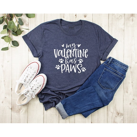 Velto My Valentine Has Paws Shirt, Pet Lover Valentines Day Shirt, My Dog Is My Valentine, My Cat Is My Valentine, Dog Mom Shirt, Cat Mom Shirt All Size S-5XL