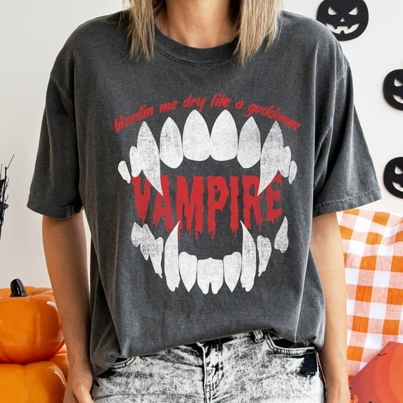 Velto Vampire Skeleton Distressed Vintage Graphic T-Shirt Love Music Theme Fullsize S-5XL Shirt