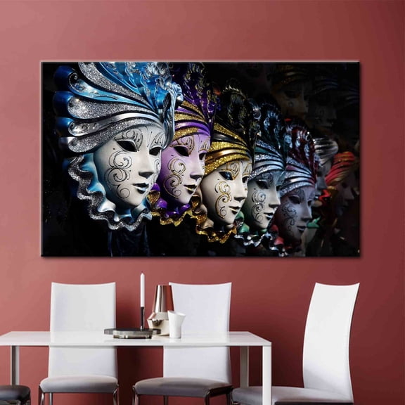 Velto Venetian Mask, Traditional Mask Printed, Venice Masks Canvas, Venetian Mask Printed, Woman Mask Art Canvas, Abstract Art Canvas, 12x16 UNFRAMED