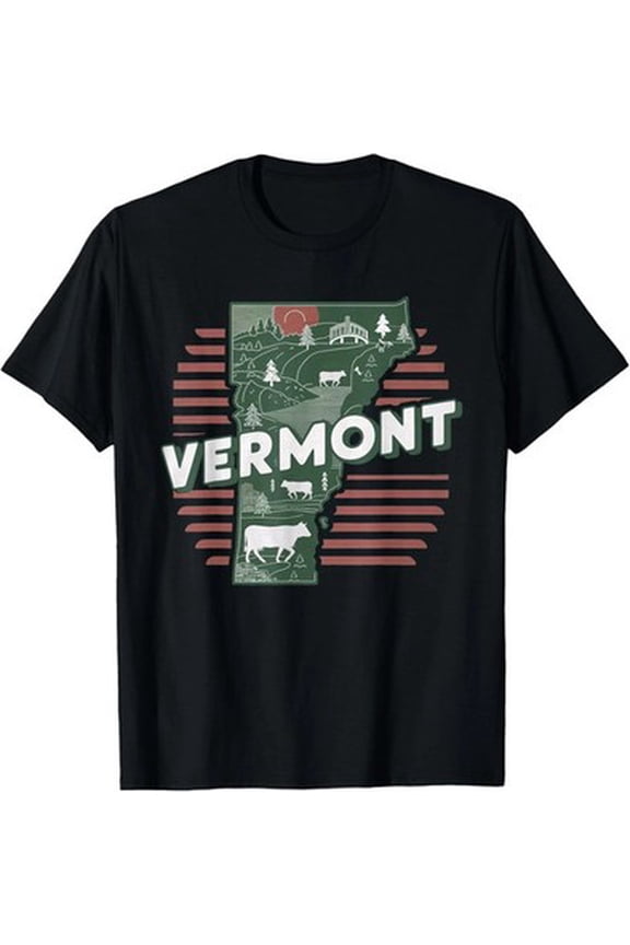 Vermont Retro Souvenir T-Shirt for Men Women Vintage Vermont Tee All Size S-5XL