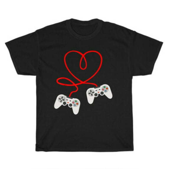 Velto Video Game Controllers Heart Gamer Gaming Valentine's Day Gift T-Shirt Unisex All Size S-5XL