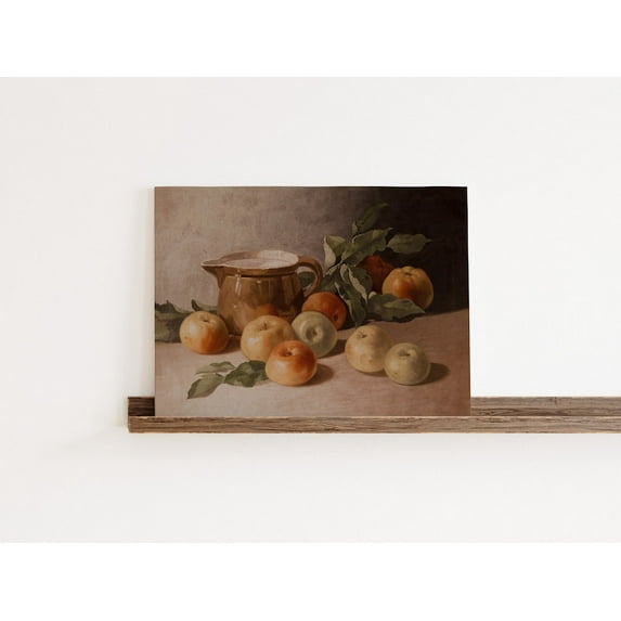 Velto Vintage Apples Canvas Wall Art Still Life Moody Country Kitchen Inspired Decorative Artwork, SIZE 16x24 INCLUDE Pine Wood Frame 1.25-Inch