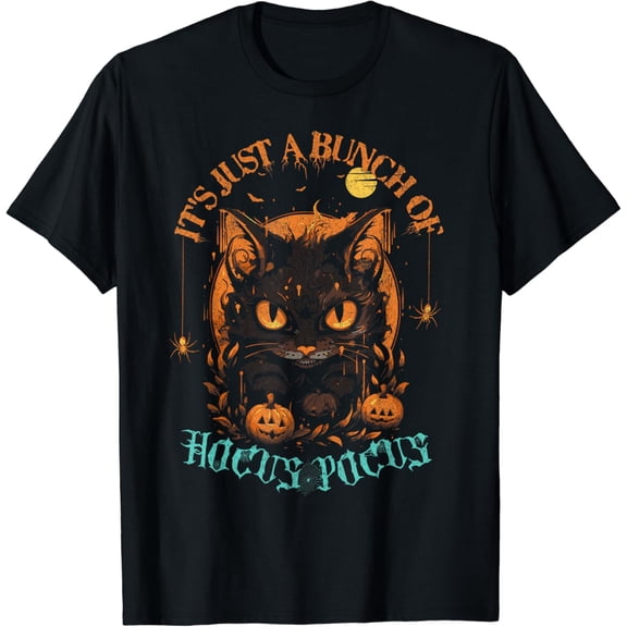 Velto Vintage Black Cat It's Just A Bunch Of Hocus Pocus T-Shirt All Size S-5XL