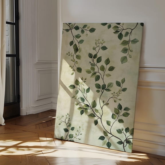 Velto Vintage Botanical Leaf Canvas Art - Rustic Greenery Wall Decor, Nature-Inspired for Farmhouse Style, Botanical Wall Art, SIZE 16x24 INCLUDE Pine Wood Frame 1.25-Inch