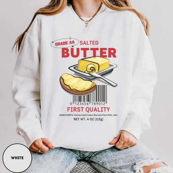 Velto Vintage Butter Lover Baking Gift Sweatshirt for Baker Full size S-5XL