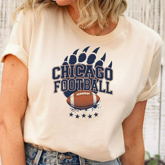 Velto Vintage Chicago Football T-Shirt: Retro Bears Fan Gift All Size S-5XL