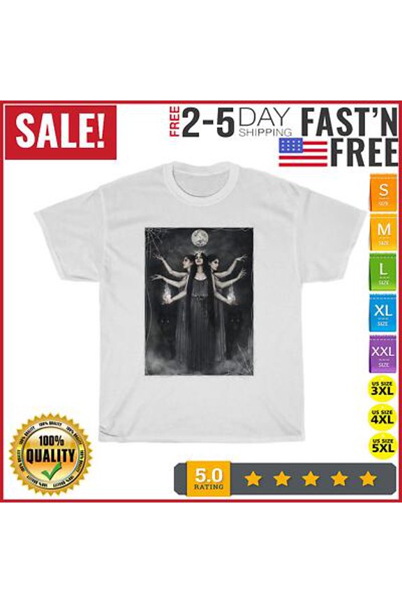 Vintage Cottagecore Aesthetic Witches werewolves Moon Witchy T Shirt Men Women All Size S-5XL