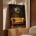 thumbnail image 1 of Velto Vintage Disco Ball Canvas - Luxurious Yellow Chesterfield Sofa With Retro Vibes, Bold Art For Chic Modern Living Room Decor Canvas, 12x18 0.75-Inch Pine Wood Frame, 1 of 4